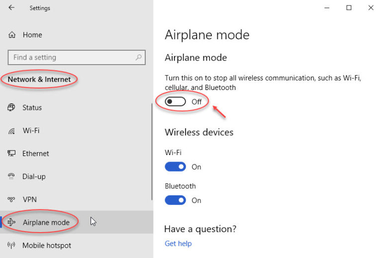 Fix Airplane Mode Error In Windows 10