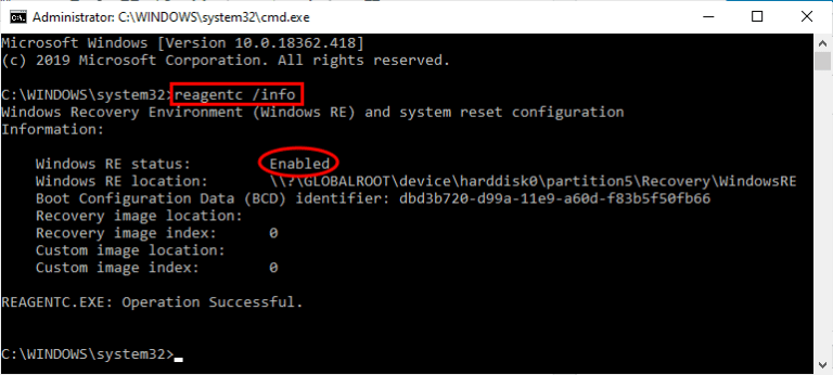 How To Enable Or Disable Windows Recovery Environment