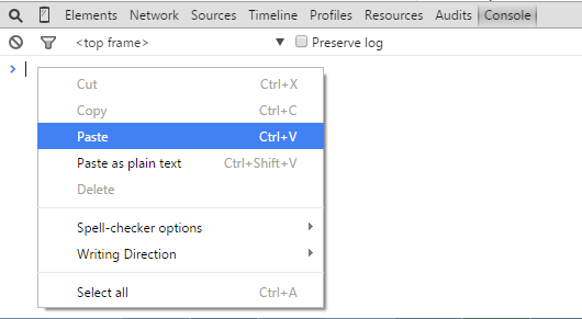 paste-code-in-the-console