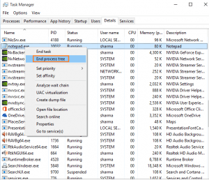 How to End Process in Task Manager of Windows 10