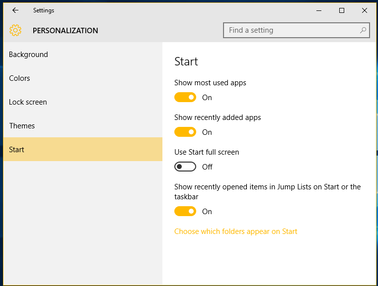 windows 10 start menu customization