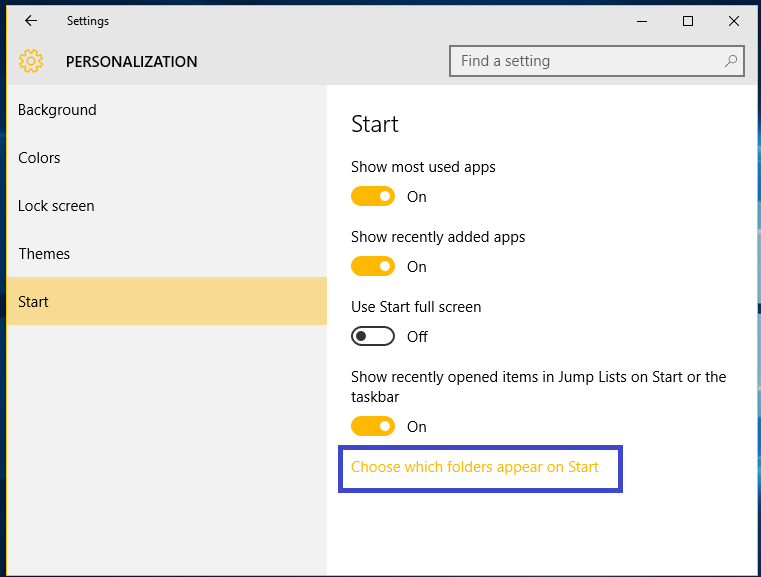 windows 10 start menu customization
