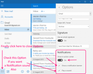 How to Turn on email Notification with sound in Windows 10/11