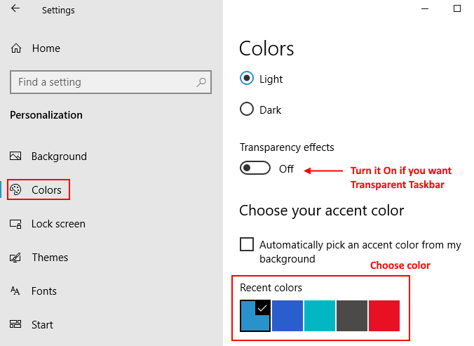 Color Taskbar Min