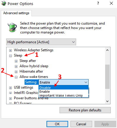 windows 10 sleep button missing