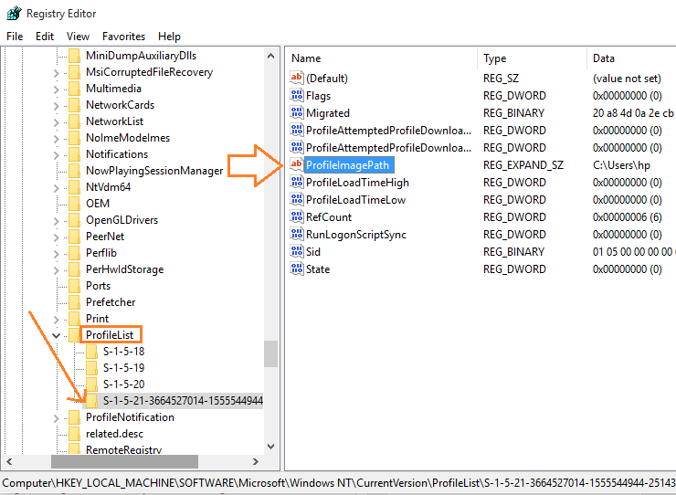 profilelist-registry-editor