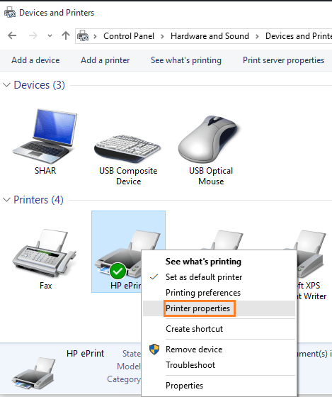 change printer name in quickboooks