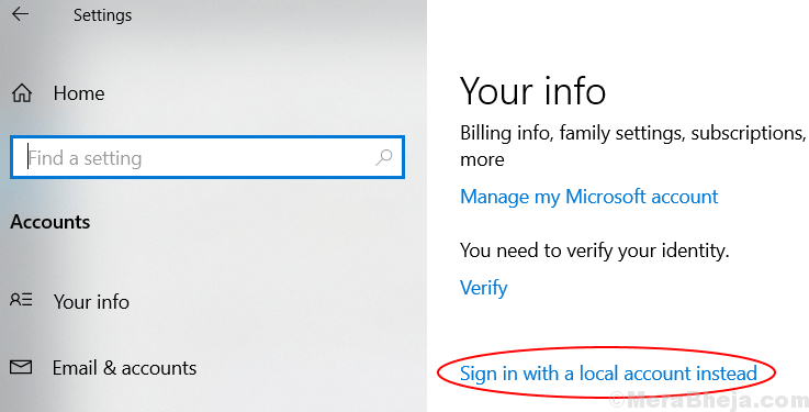 Sign In With Local Account