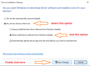 stop auto install download windows 10