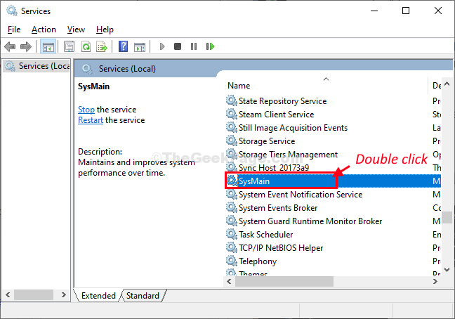 Sysmain Double Click