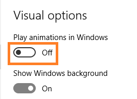 windows 10 disable desktop switch animation