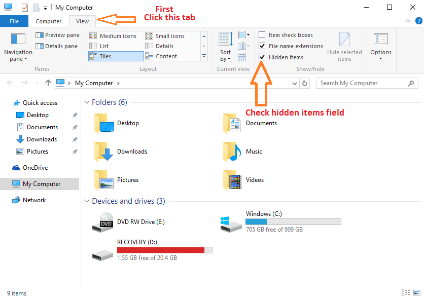 view-hidden-items-file-explorer