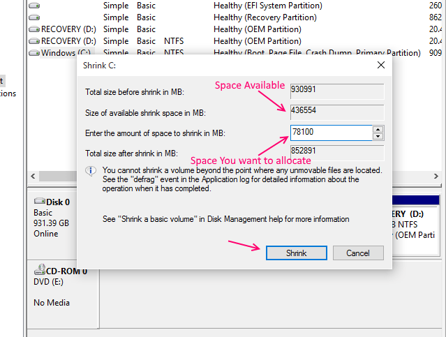 what is oem partition windows 10