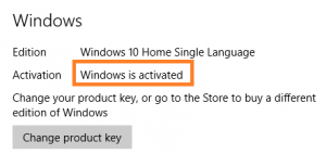 windows 10 activation status confirm