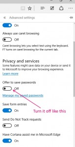 Edge offer pwd off