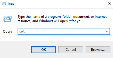 Run Calculator Windows 10 Command