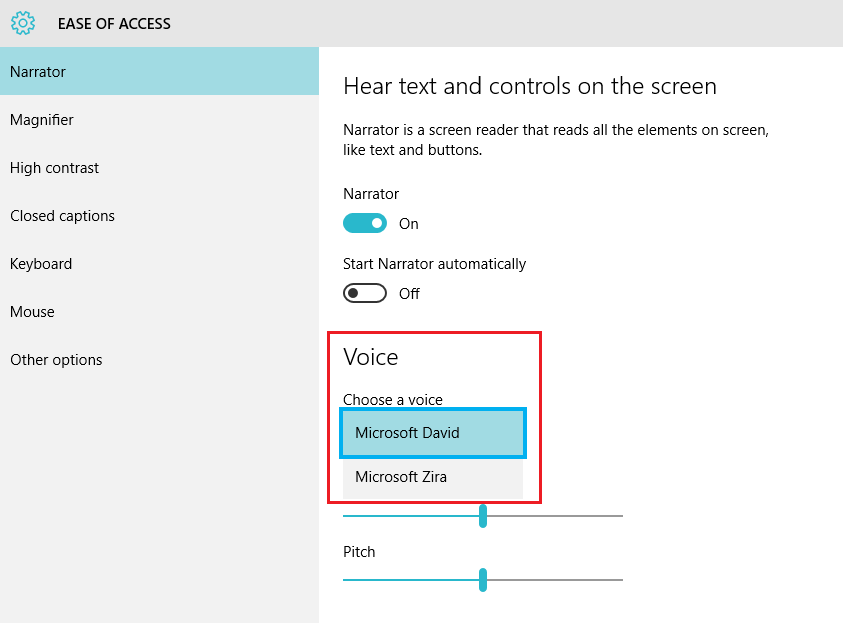 change windows 10 voices