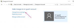 change account type win 10 1
