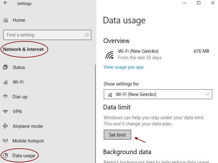 how to set daily data limit