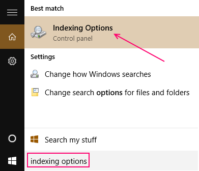 indexing-options