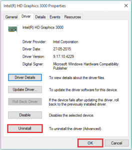 uninstall driver
