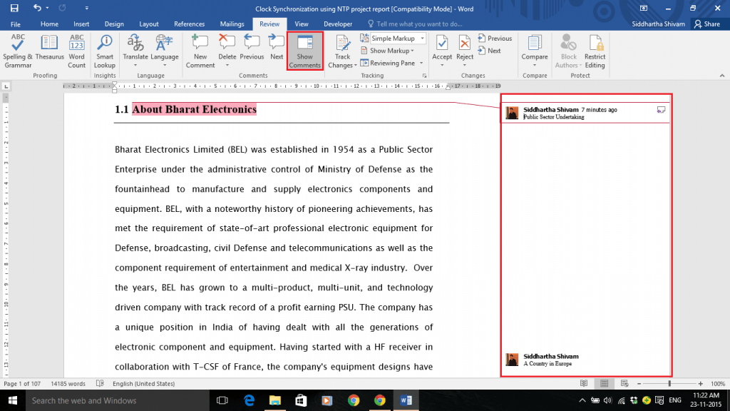 How To Use Comments In Microsoft Word 2016