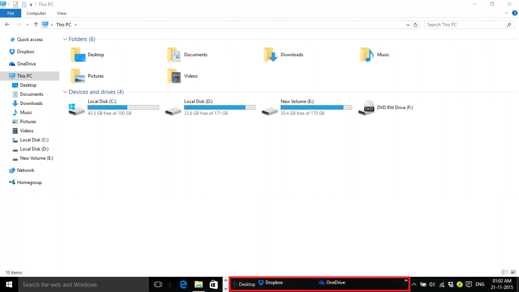 How to add the Desktop Toolbar in Windows 10