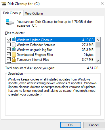 Disk Cleanup Cahed