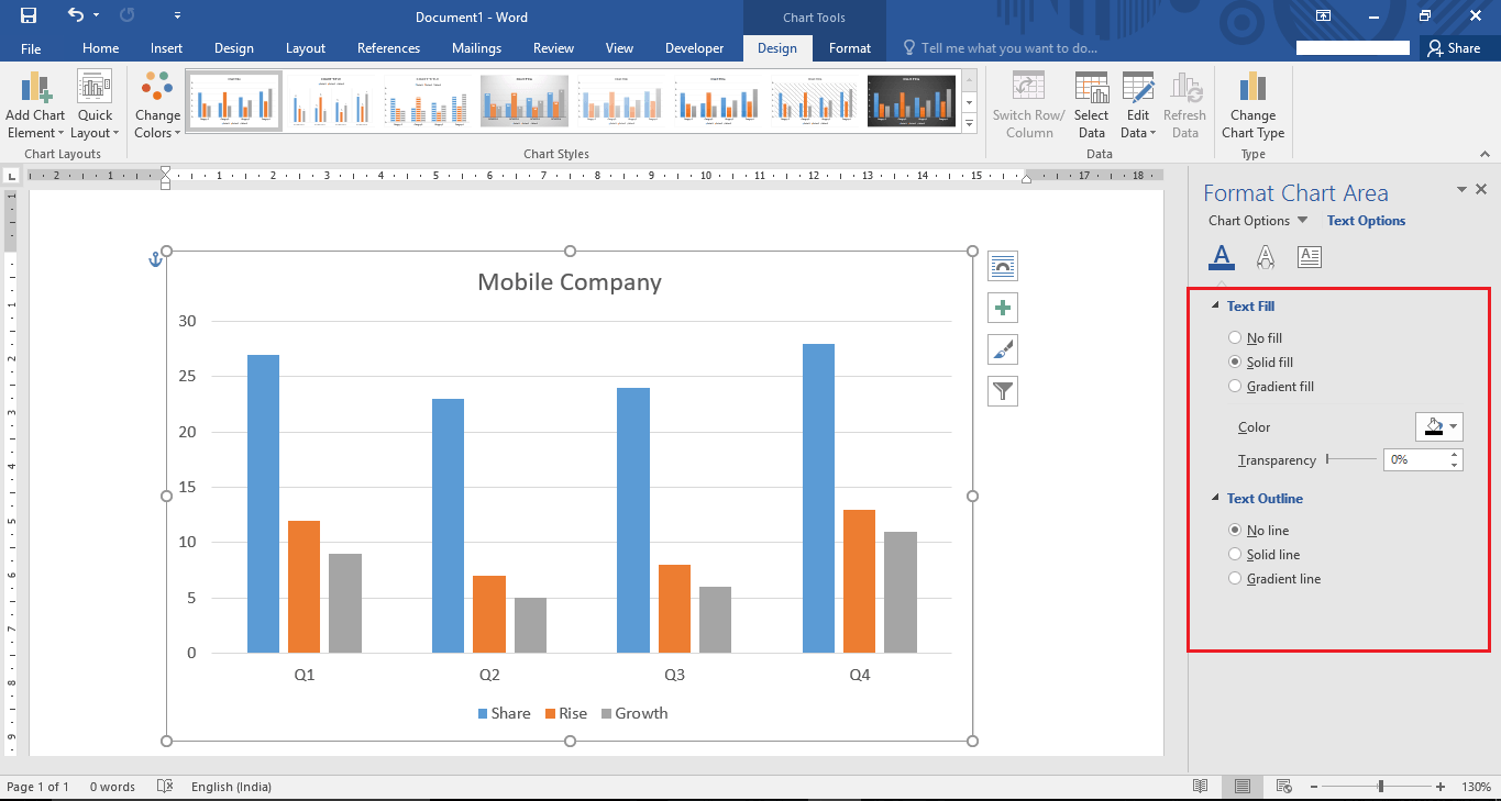 Add Chart In Word