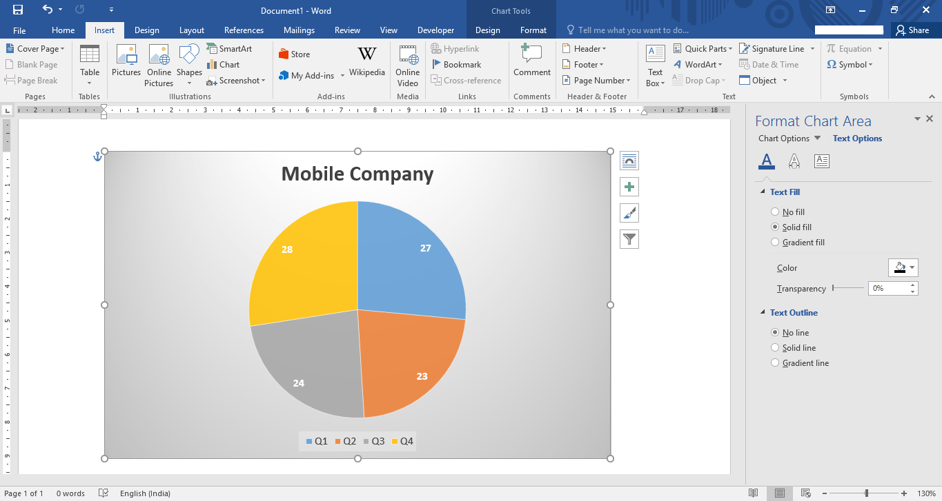 microsoft word add field for charts