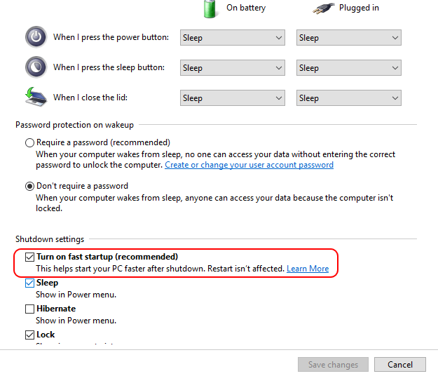 fast startup choose win 10 1 change settings 1