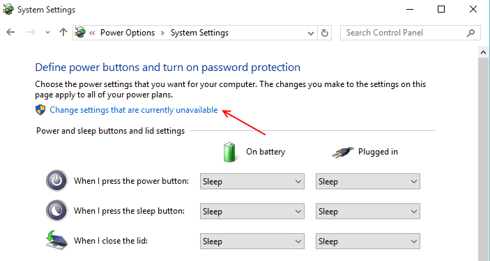 fast startup choose win 10 1 change settings