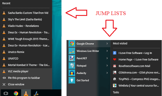 windows 8 jump list