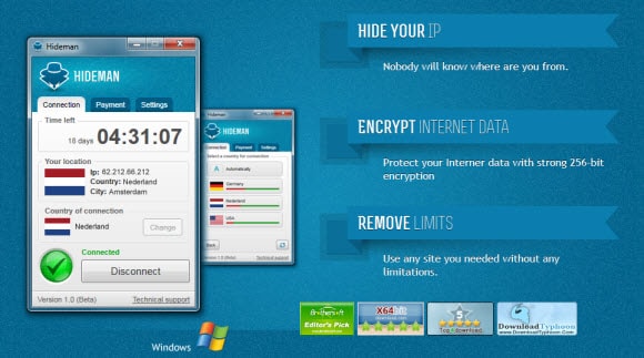 hideman vpn free download for pc