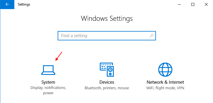 Settings System Windows 10