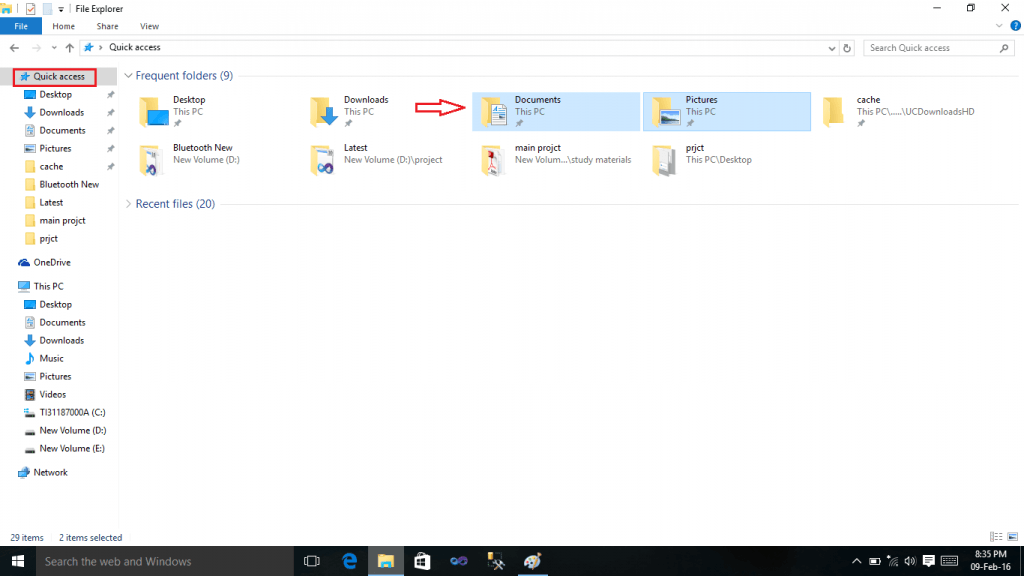 Pin or Unpin a folder from Quick access in Windows 10