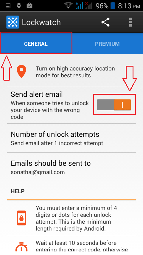 Send alert. Lockwatch [7.1.0]. Фото Lockwatch Alert для IOS. Turing Premium.