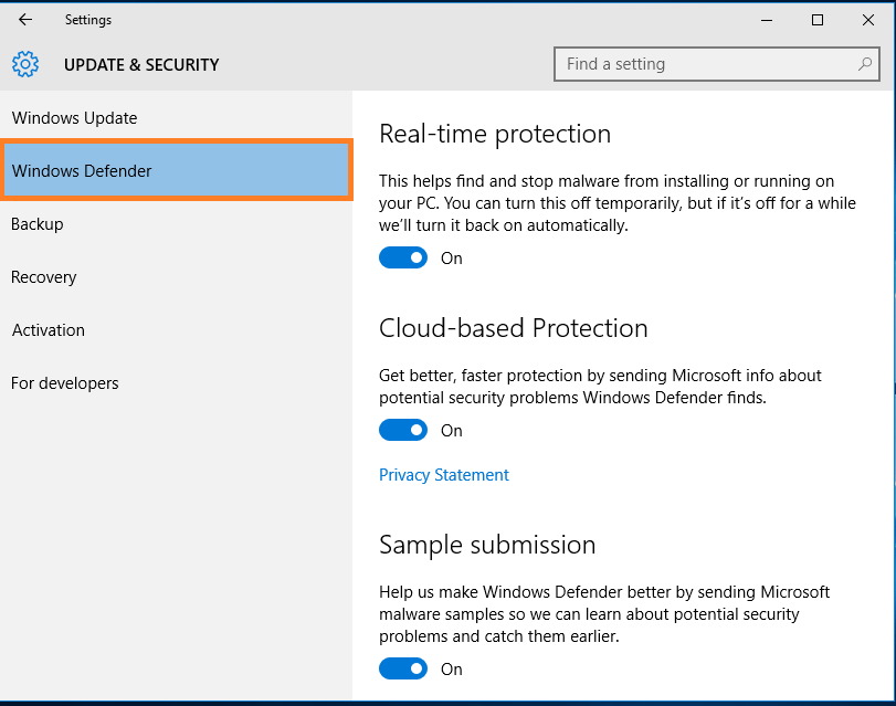 Windows 10 pro defender