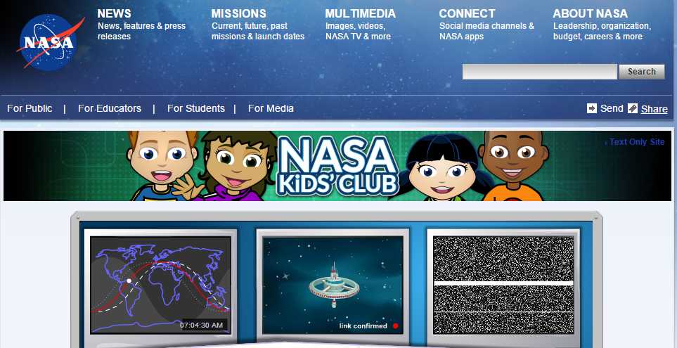 nasa-kids-learning-site