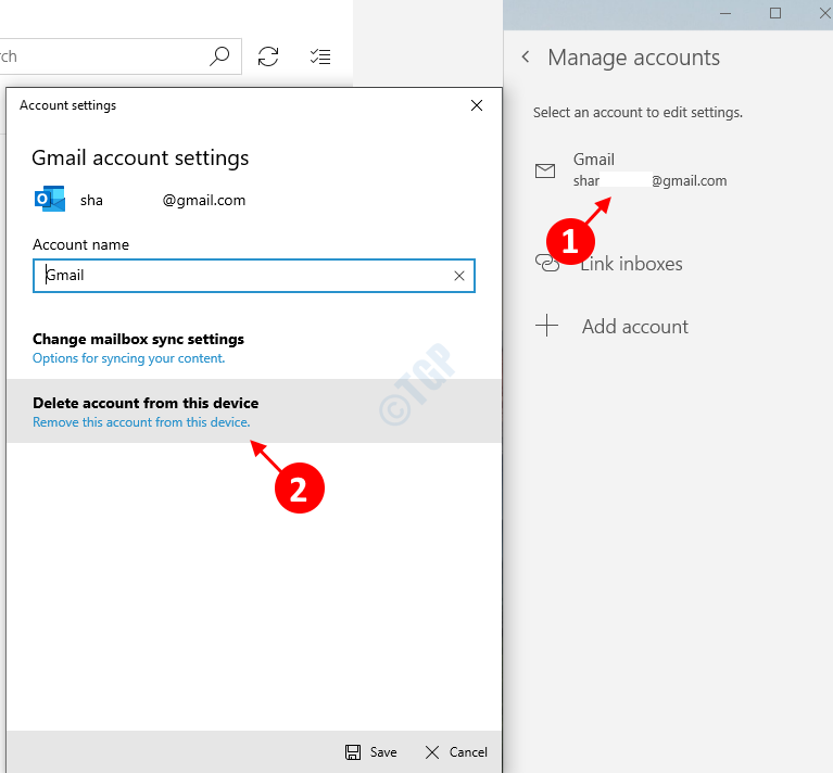 how to remove an account from email and app accounts