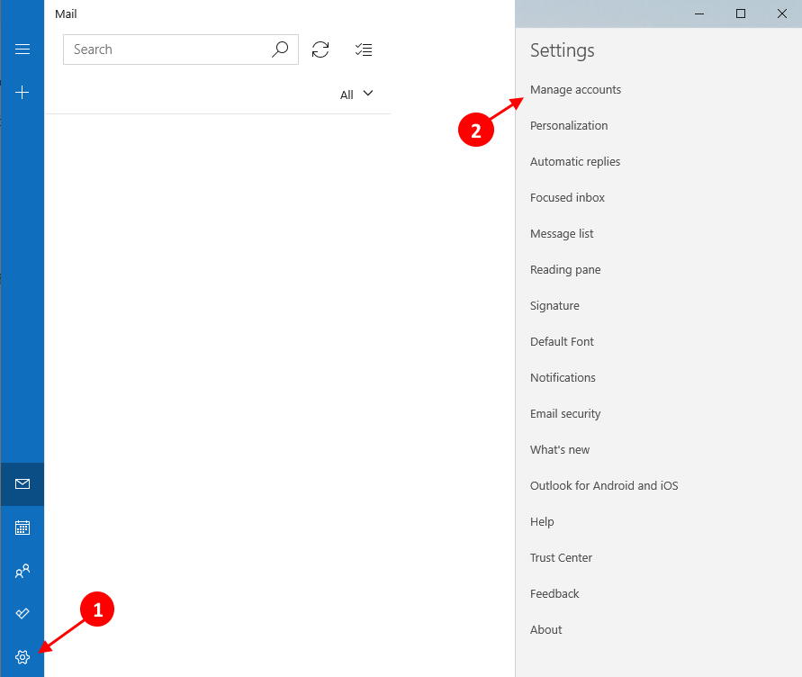 how to delete email account in windows 10 mail