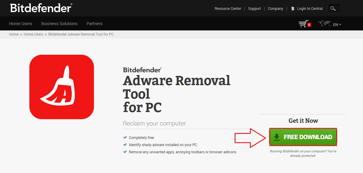 bitdefender uninstall tool download windows 10