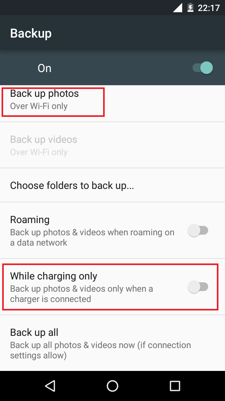 Choose when to upload