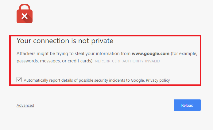 Fix Your connection is not privateAttackers might be trying to steal your  information 