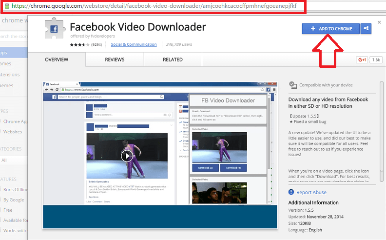 FB video downloader step 1
