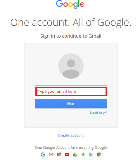 account login page