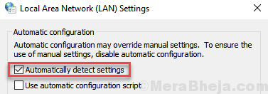 Automatically Detect Settings Min