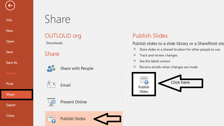 open publish slides