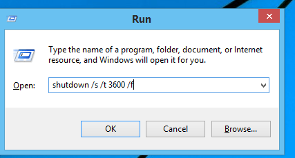 force shutdown timer windows 10