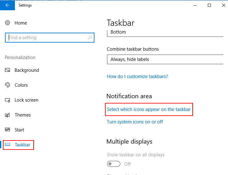 Tab settings